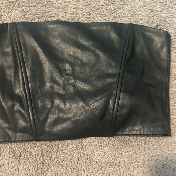 Zara Black Vegan Leather Corset - Picture 3 of 5